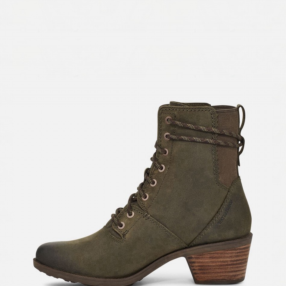 Teva Anaya Lace Up Waterproof Boots Dark Olive | 7078473