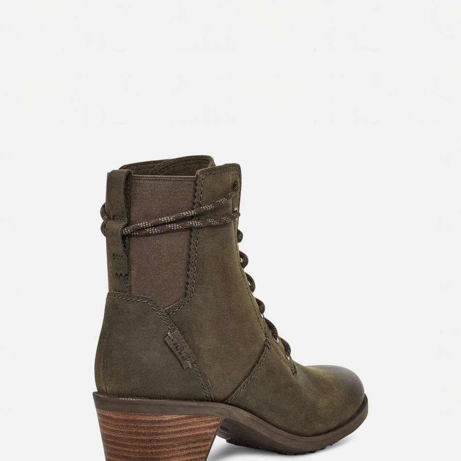 Teva Anaya Lace Up Waterproof Boots Dark Olive | 7078473