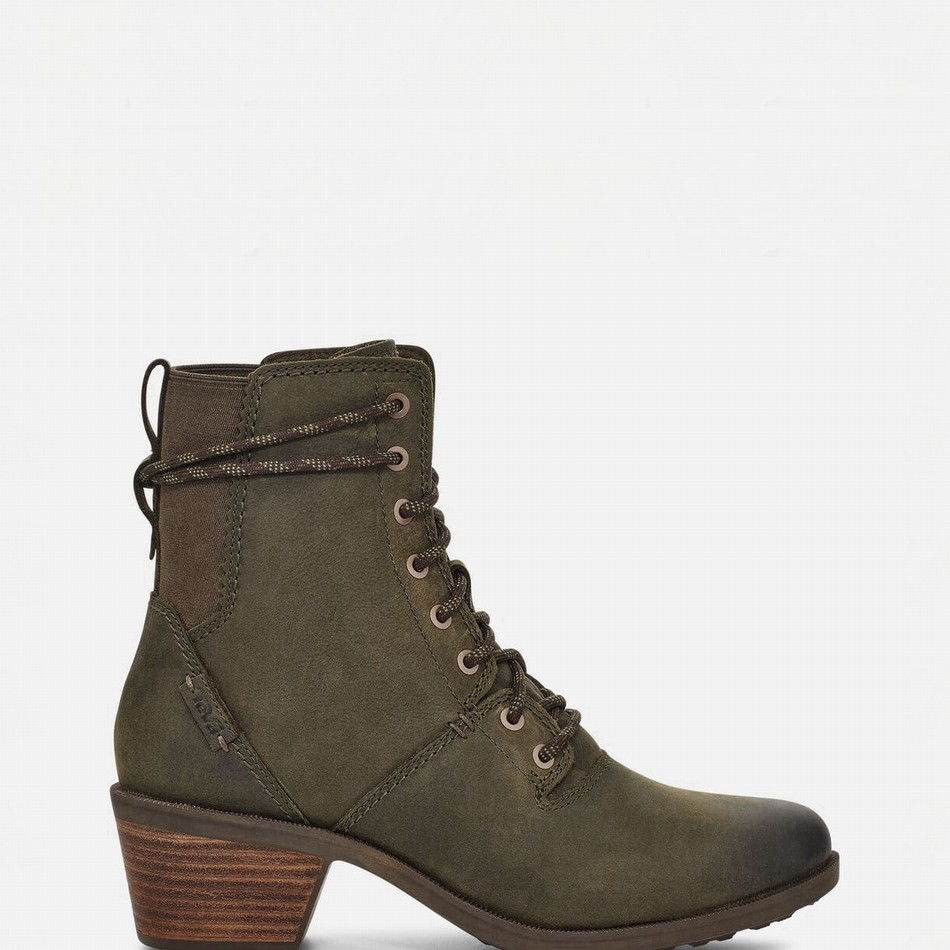 Teva Anaya Lace Up Waterproof Boots Dark Olive | 7078473