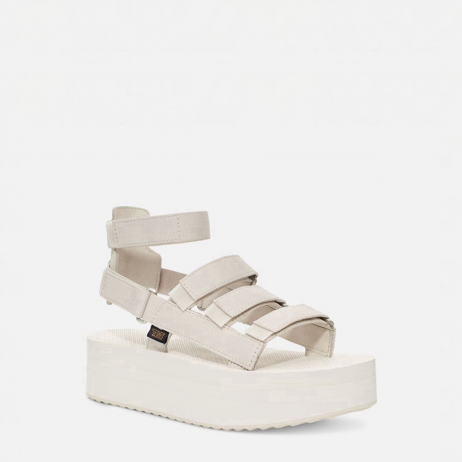 Teva Flatform Mevia Platform Sandals White | 2497509