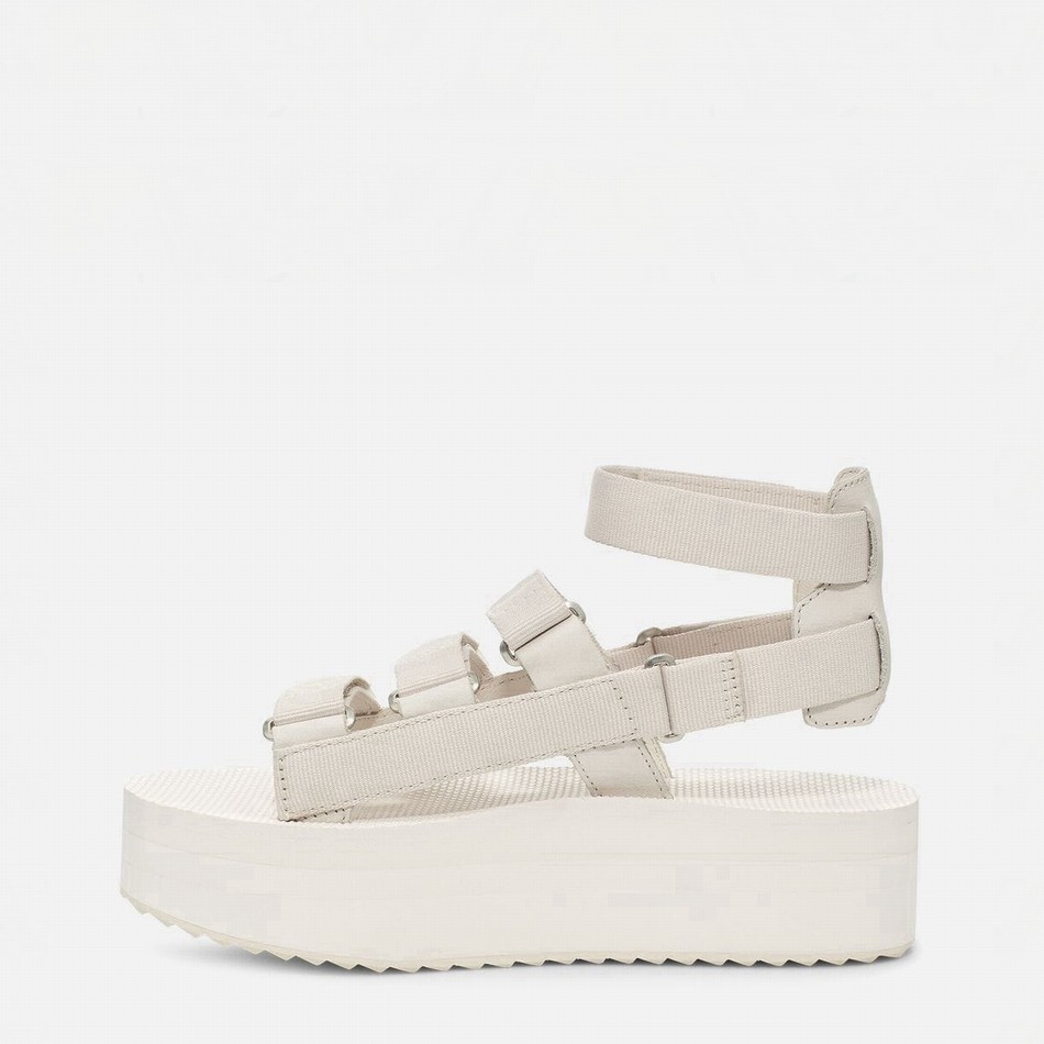 Teva Flatform Mevia Platform Sandals White | 2497509