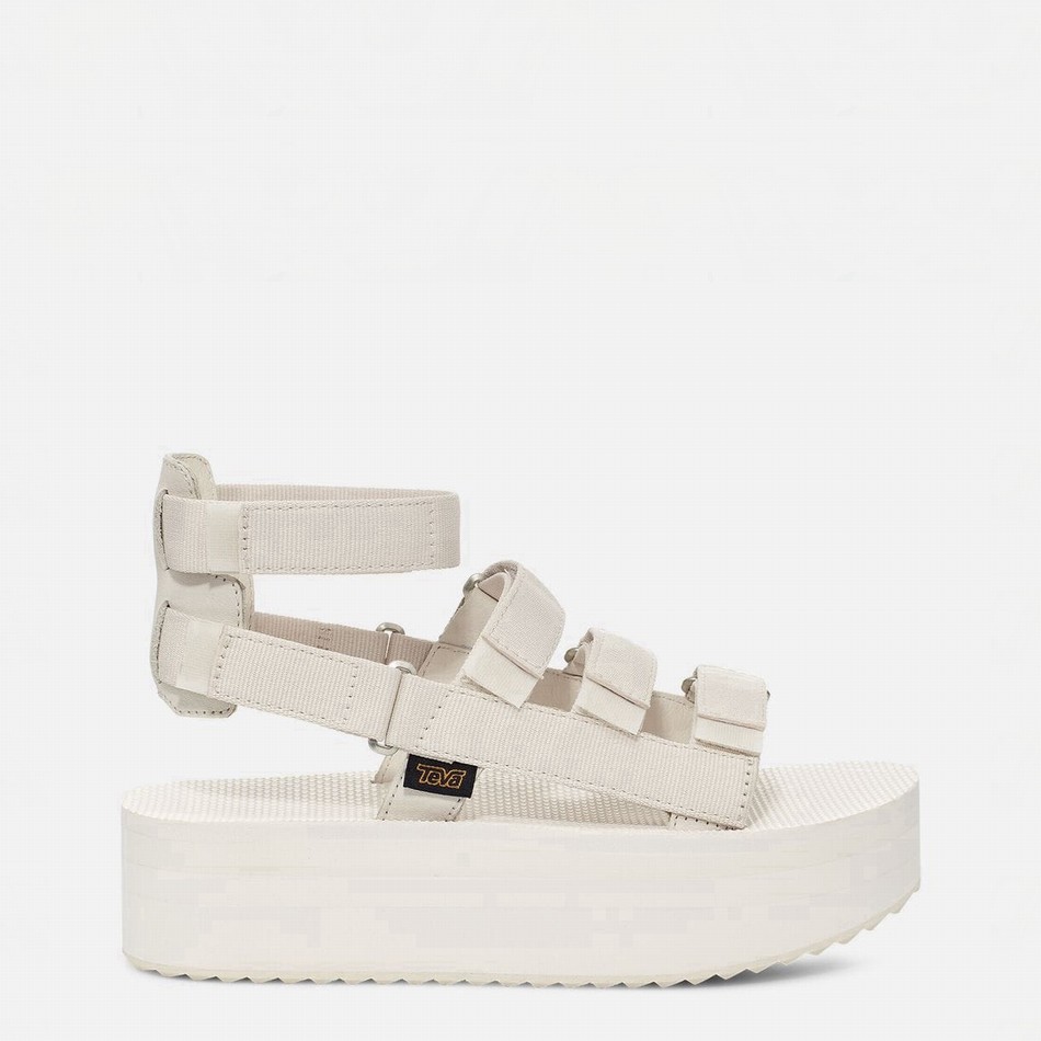 Teva Flatform Mevia Platform Sandals White | 2497509