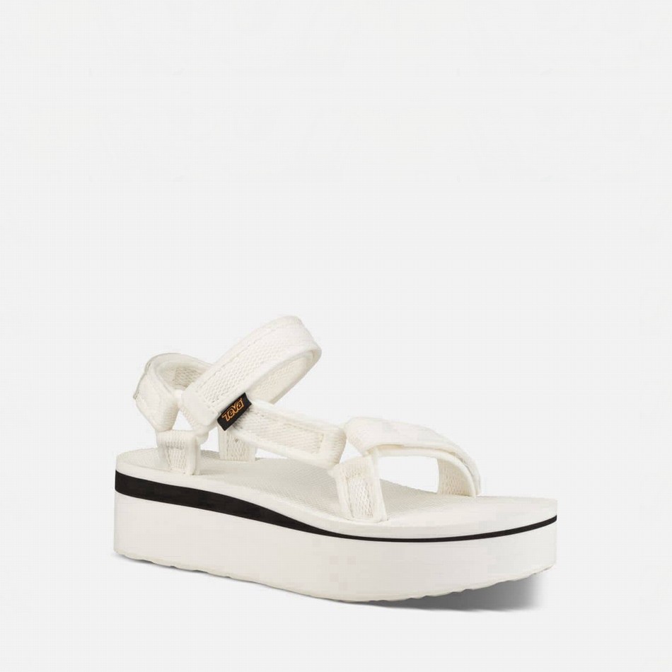 Teva Flatform Universal Mesh Print Platform Sandals White | 2723141