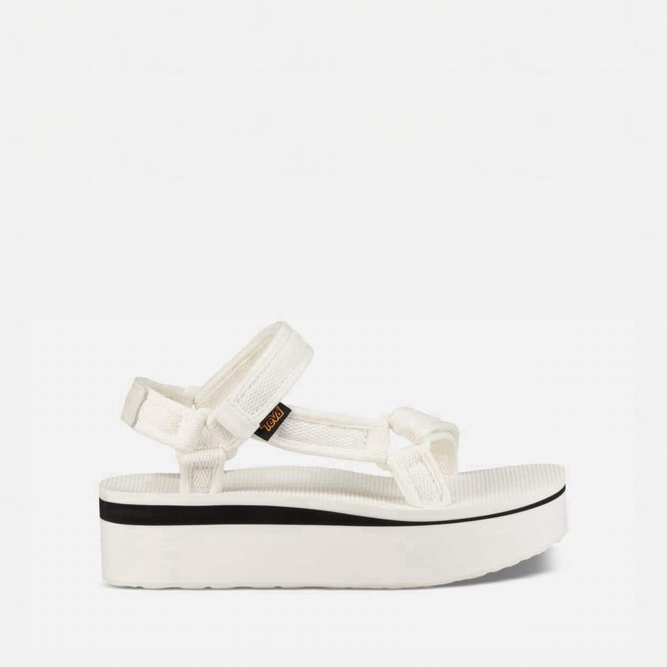 Teva Flatform Universal Mesh Print Platform Sandals White | 2723141