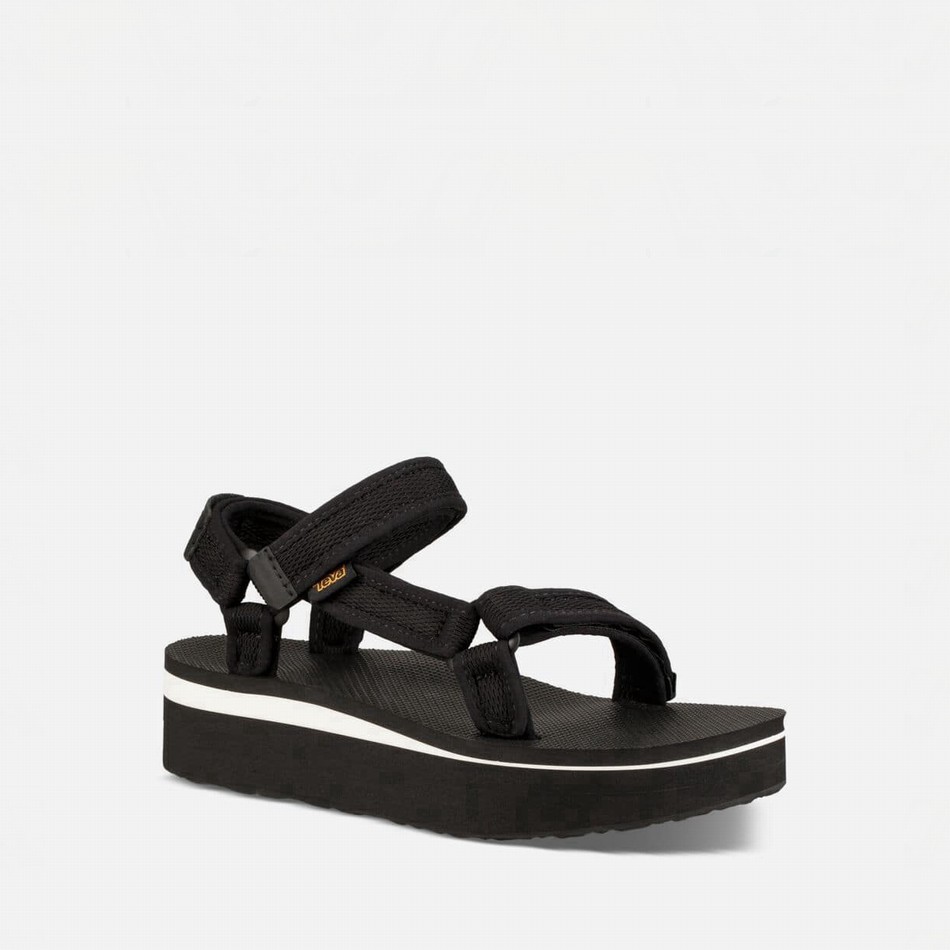 Teva Flatform Universal Mesh Print Platform Sandals Black | 3390192