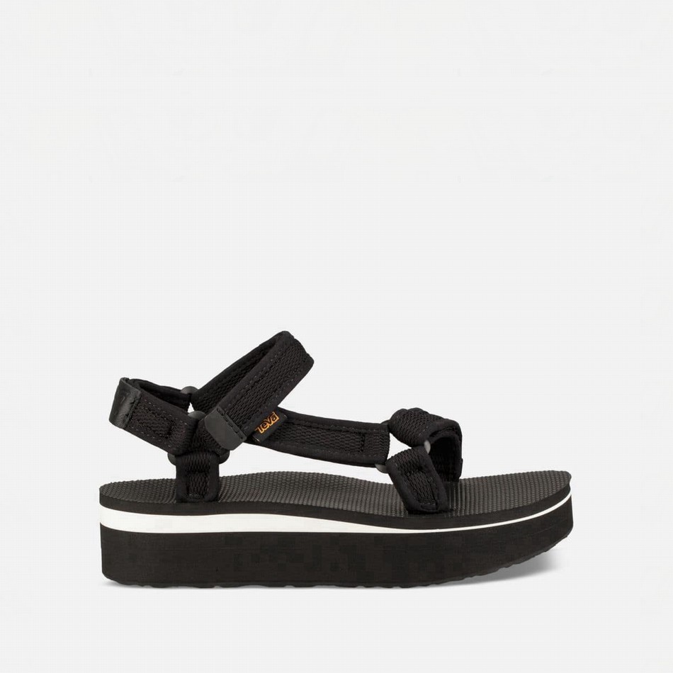 Teva Flatform Universal Mesh Print Platform Sandals Black | 3390192