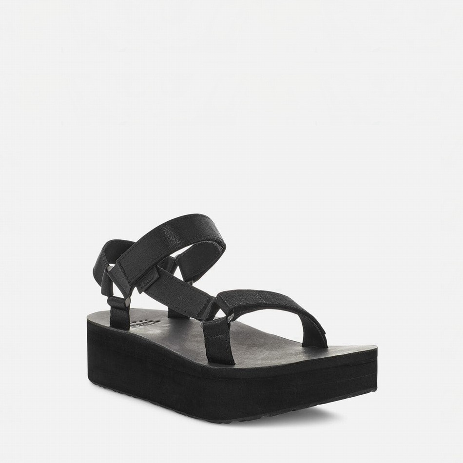 Teva Flatform Universal Satin Platform Sandals Black | 5078634