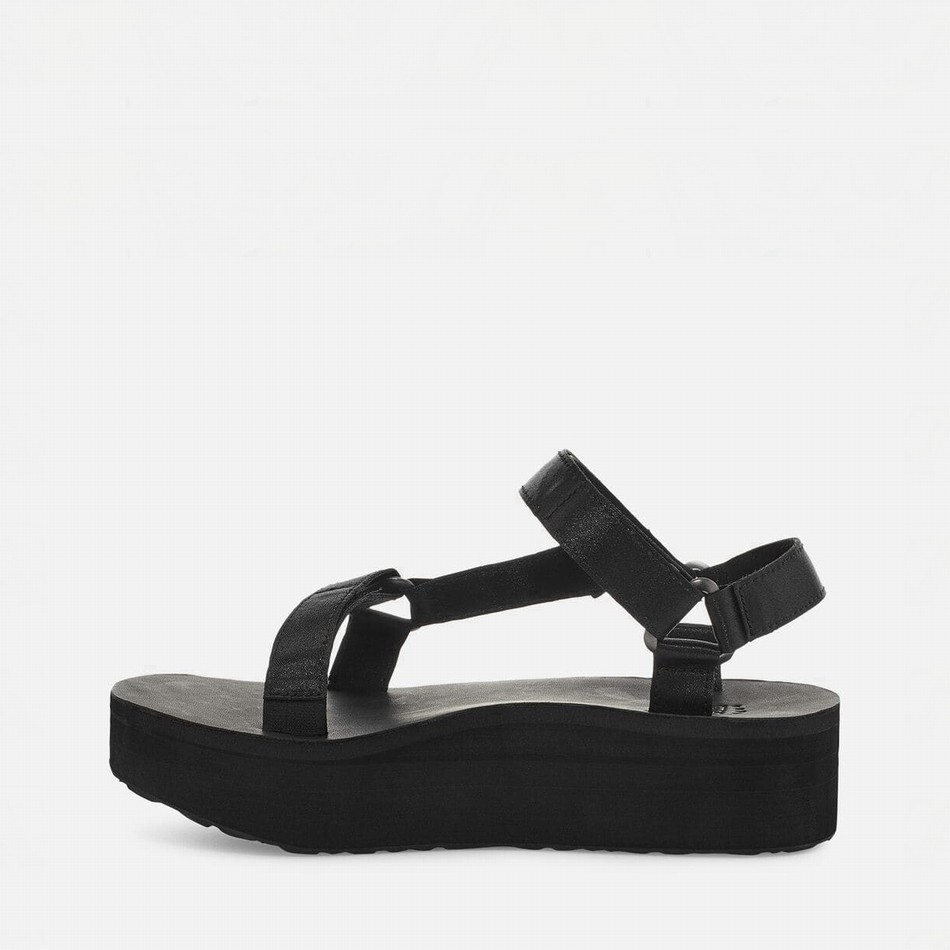 Teva Flatform Universal Satin Platform Sandals Black | 5078634