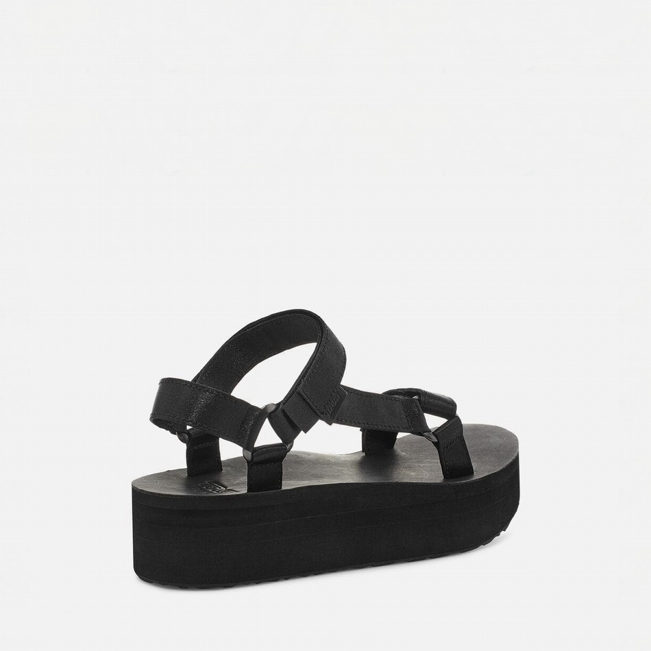 Teva Flatform Universal Satin Platform Sandals Black | 5078634