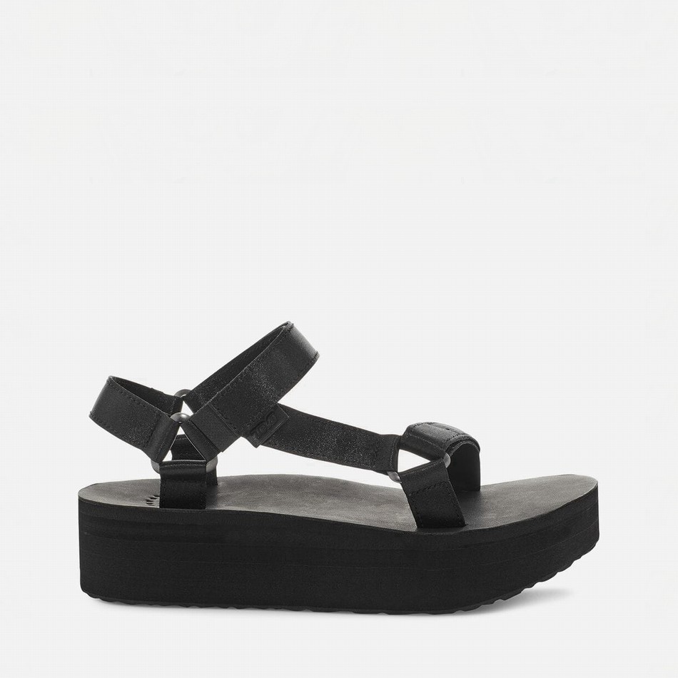 Teva Flatform Universal Satin Platform Sandals Black | 5078634