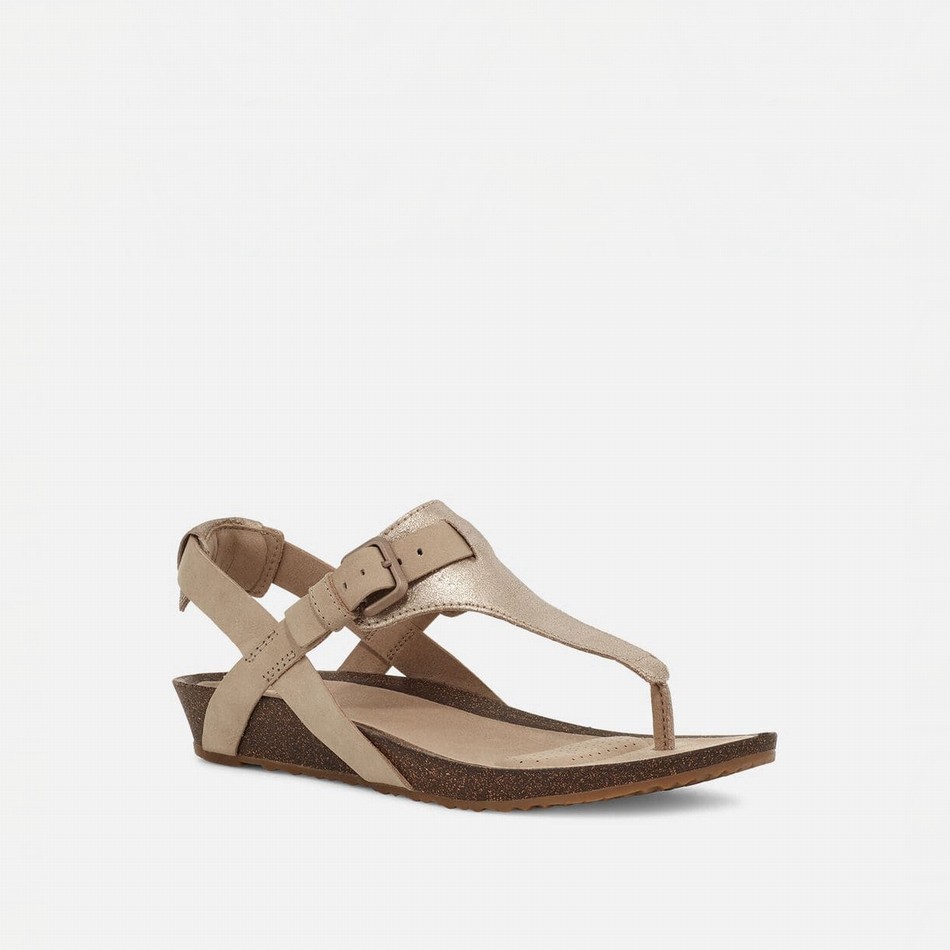 Teva Mahonia 3-Point Metallic Sandals Light Brown | 3080343