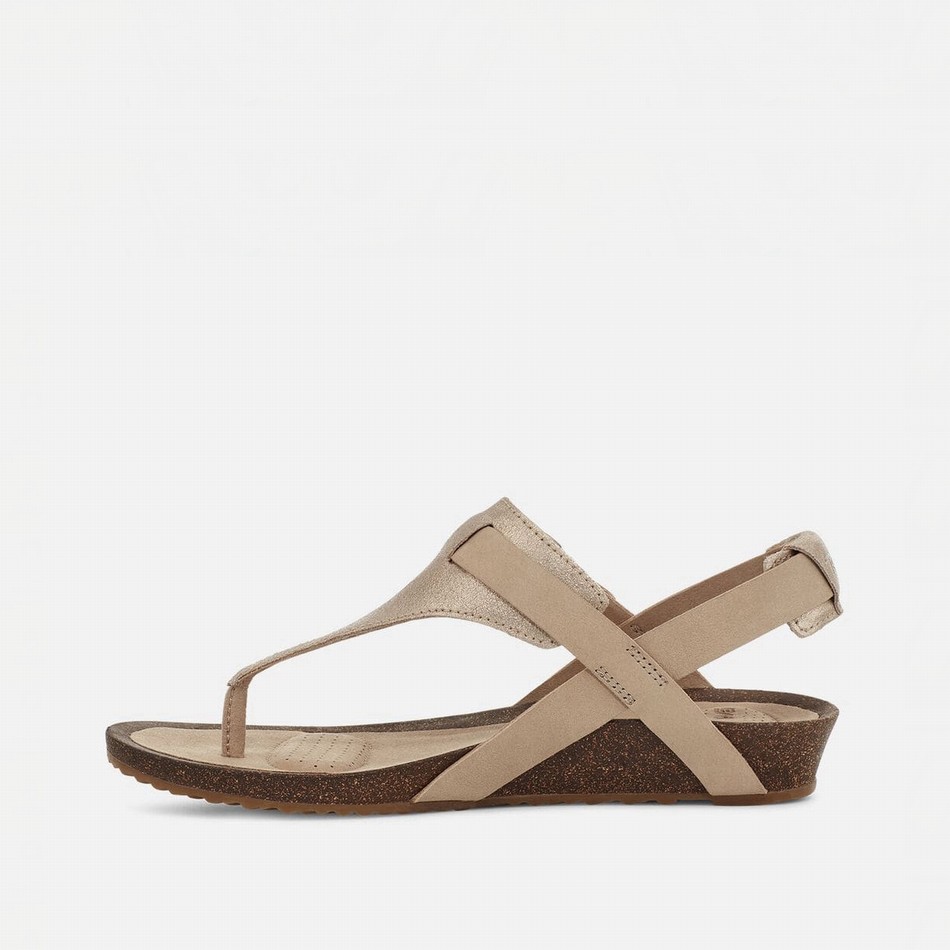 Teva Mahonia 3-Point Metallic Sandals Light Brown | 3080343