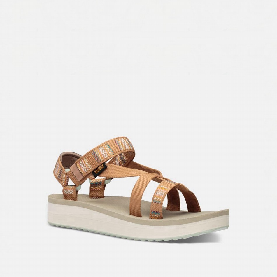 Teva Midform Arivaca Platform Sandals Brown | 3745117