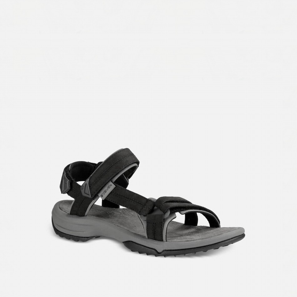 Teva Terra Fi Lite Leather Sandals Black | 9396917