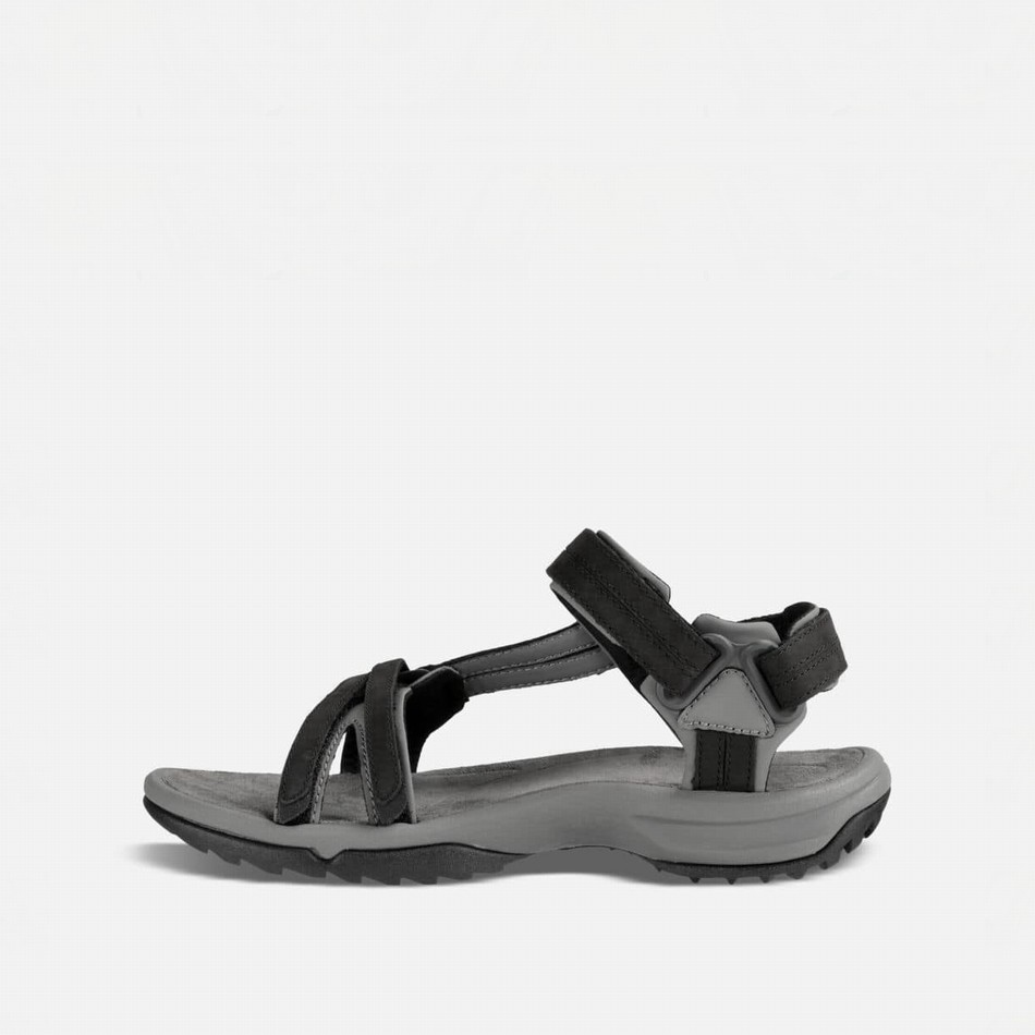 Teva Terra Fi Lite Leather Sandals Black | 9396917