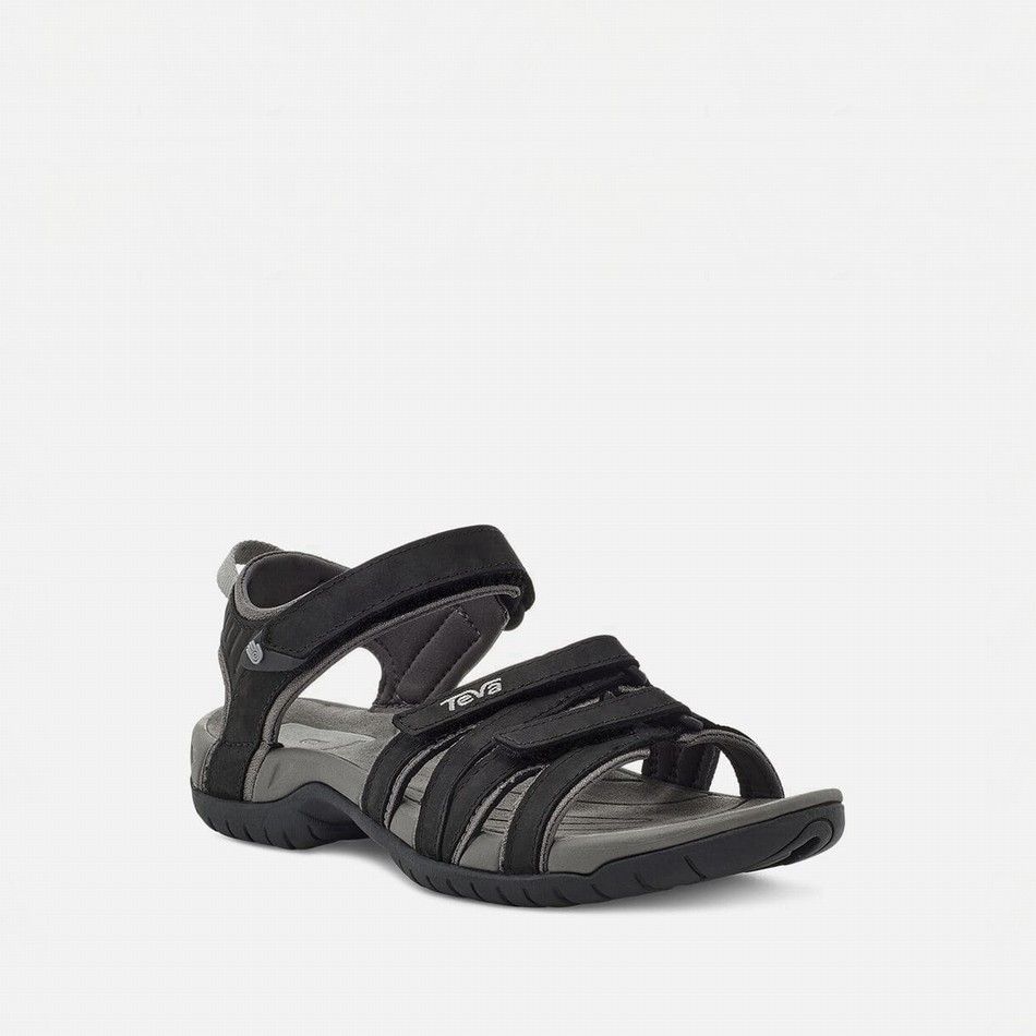 Teva Tirra Leather Sandals Black | 7683964