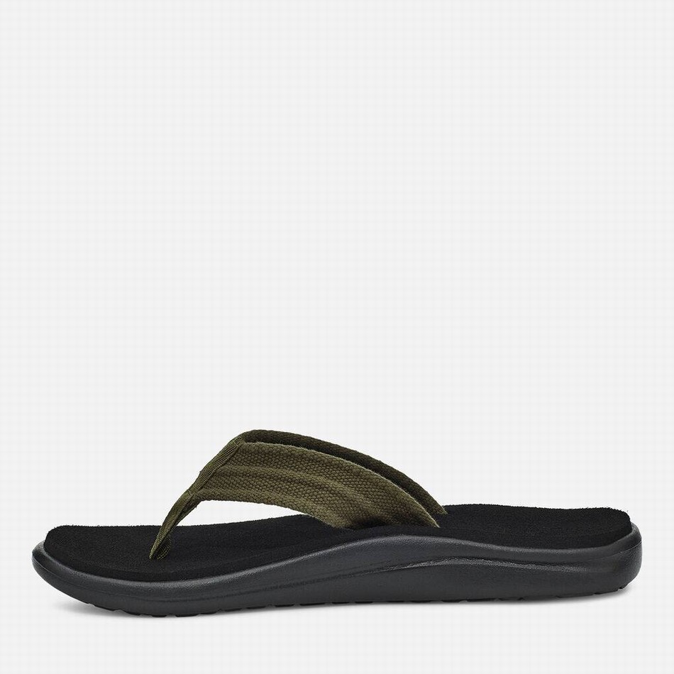 Teva Voya Flip Canvas Flip Flops Dark Olive | 9281005