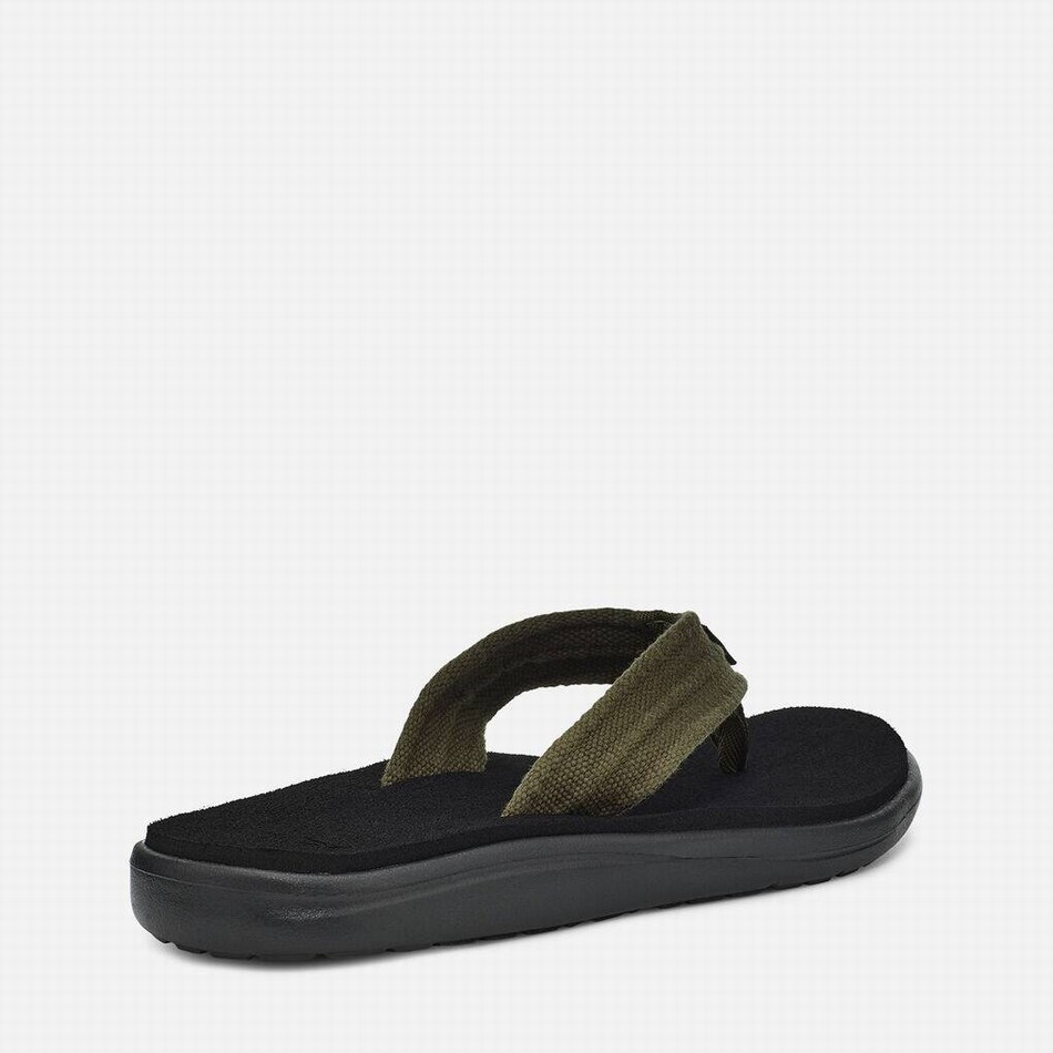 Teva Voya Flip Canvas Flip Flops Dark Olive | 9281005