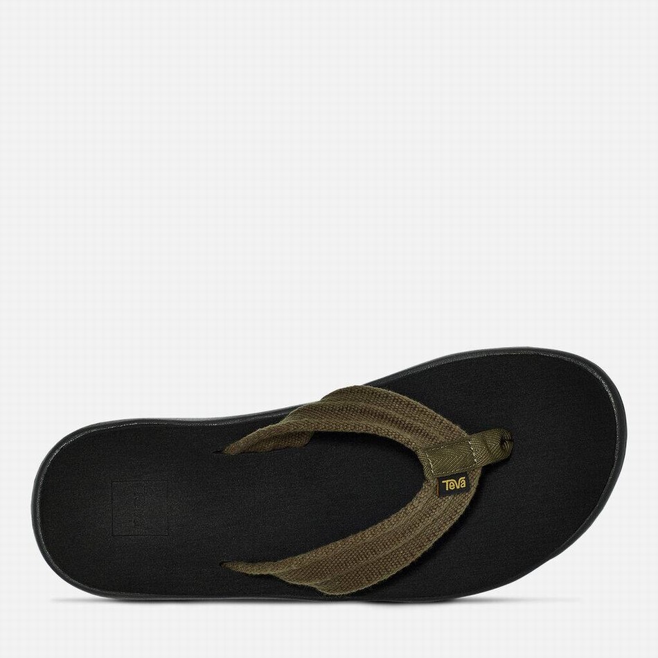 Teva Voya Flip Canvas Flip Flops Dark Olive | 9281005