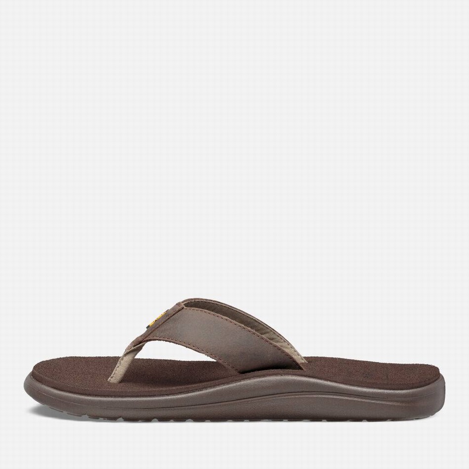 Teva Voya Flip Leather Flip Flops Chocolate | 3419487