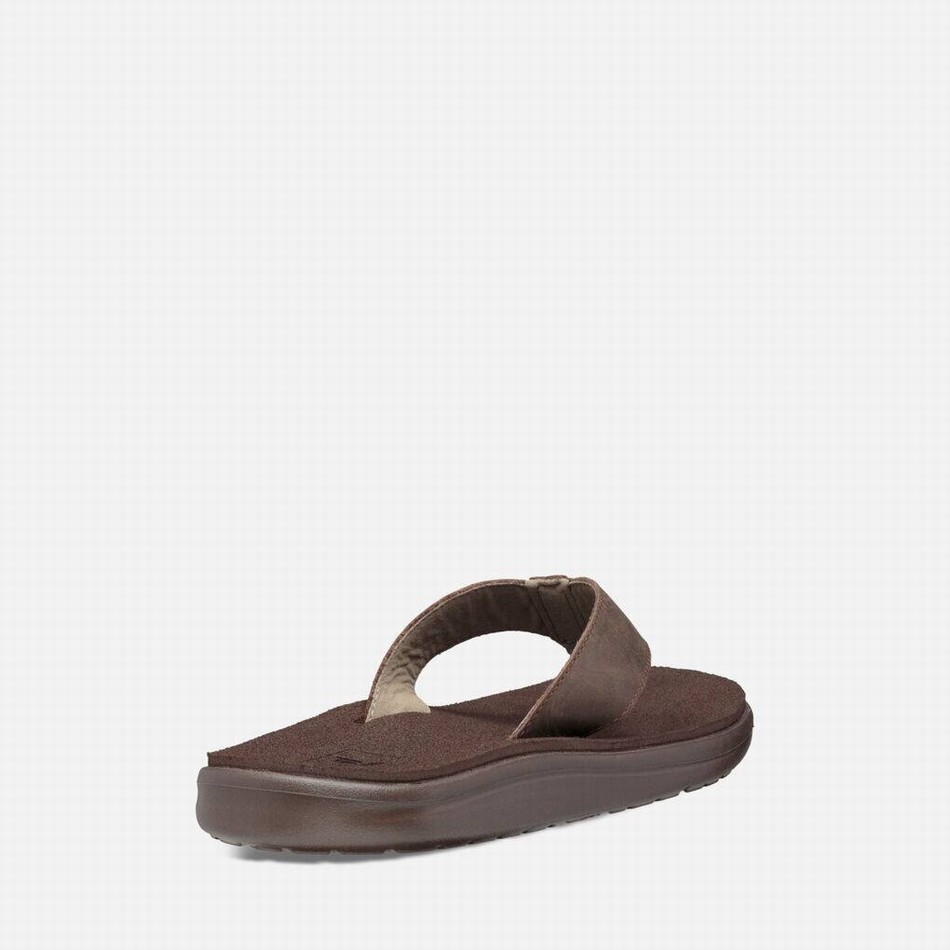 Teva Voya Flip Leather Flip Flops Chocolate | 3419487