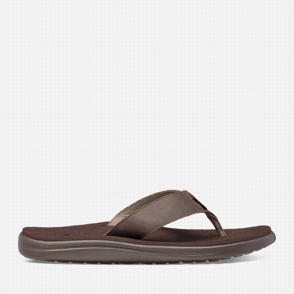 Teva Voya Flip Leather Flip Flops Chocolate | 3419487