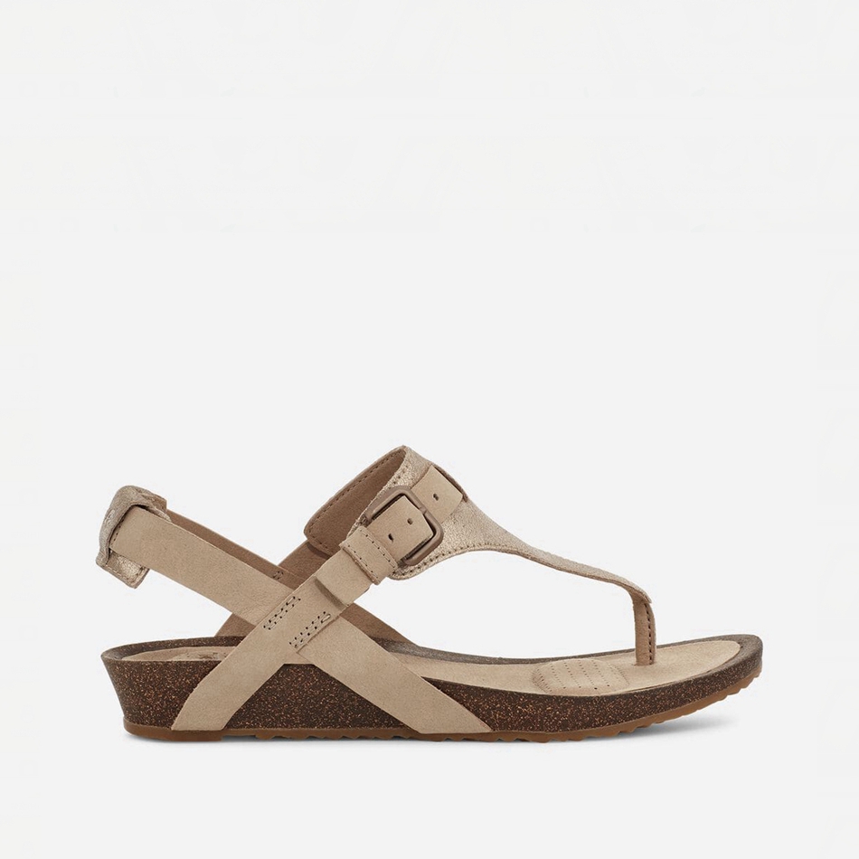 Teva Mahonia 3-Point Metallic Sandals Light Brown | 3080343